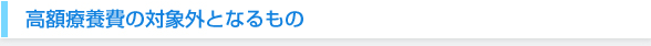 高額療養費の対象外となるもの